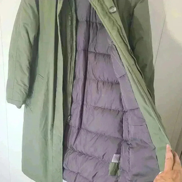 Lands End Goosedown green parka, coat, jacket, Size 6-8 S/P - Picture 7 of 13
